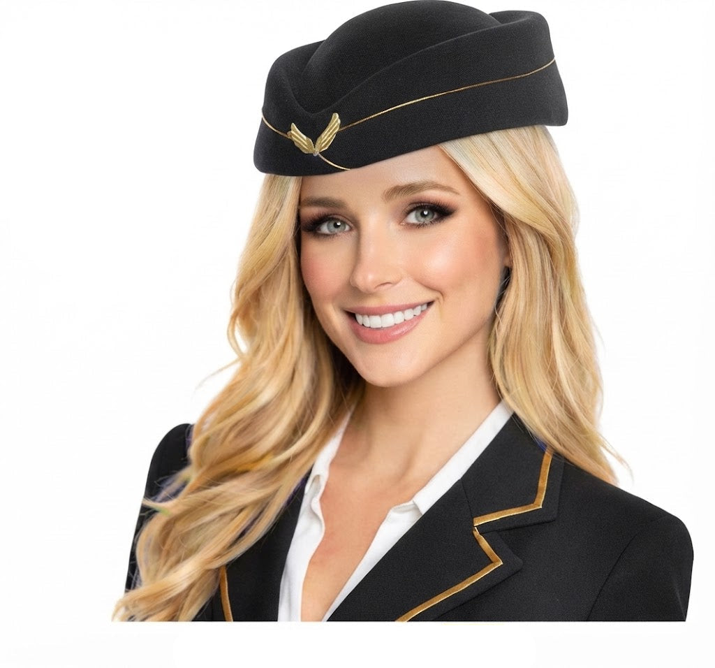 Stewardess Hat-Black