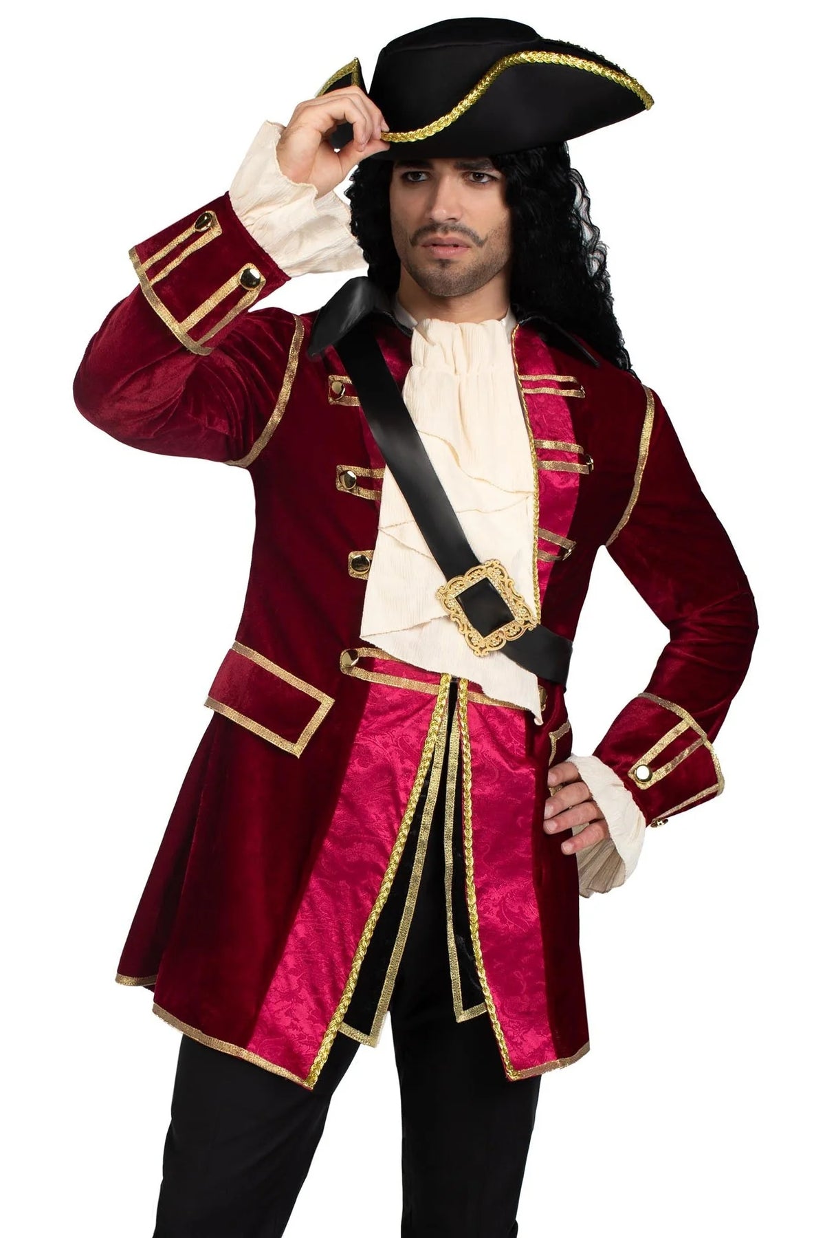 Set de disfraz de capitán pirata de 4 piezas