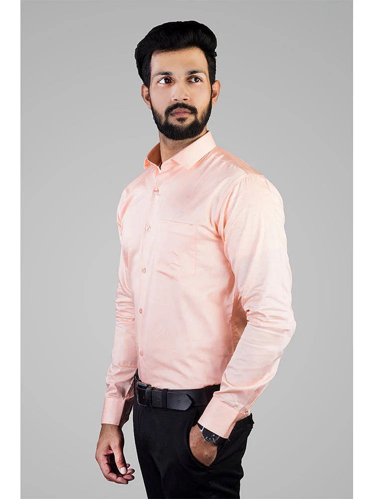 Camisa de hombre color melocotón con botones