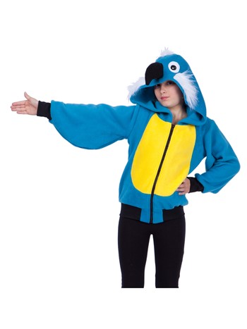 Pepper Parrot Kid Hoodie Blue
