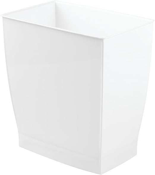 Cesto de basura rectangular Mono blanco