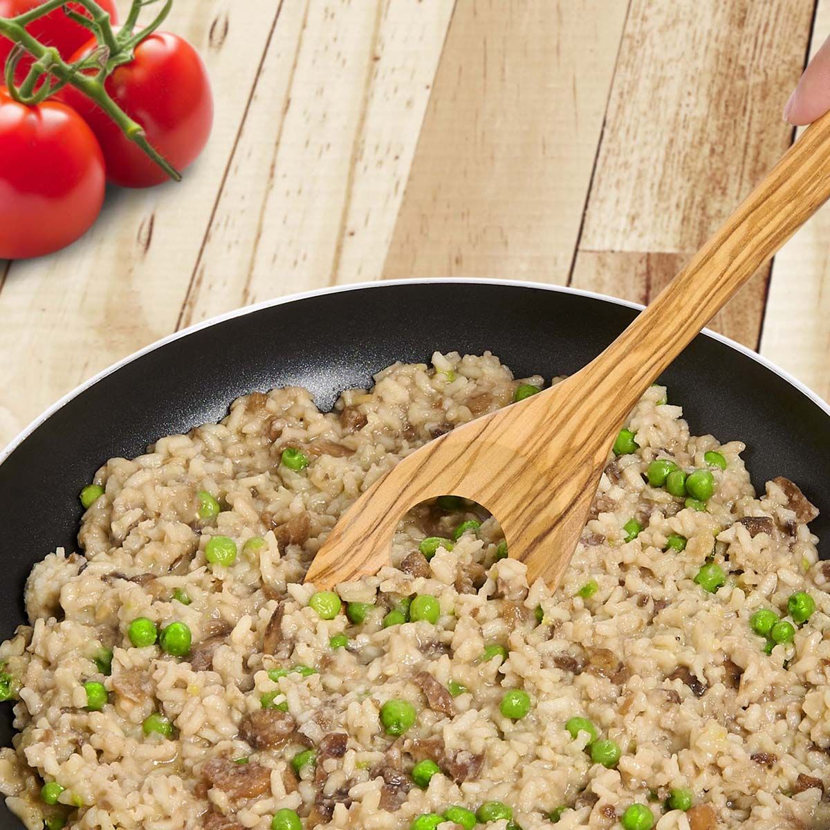 Cuchara de risotto de madera de olivo