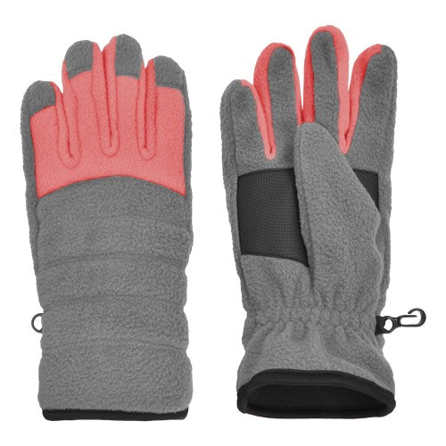 NIÑAS 7-16 GUANTES DE MICROPAÑO POLAR A LA MODA DURAZNO