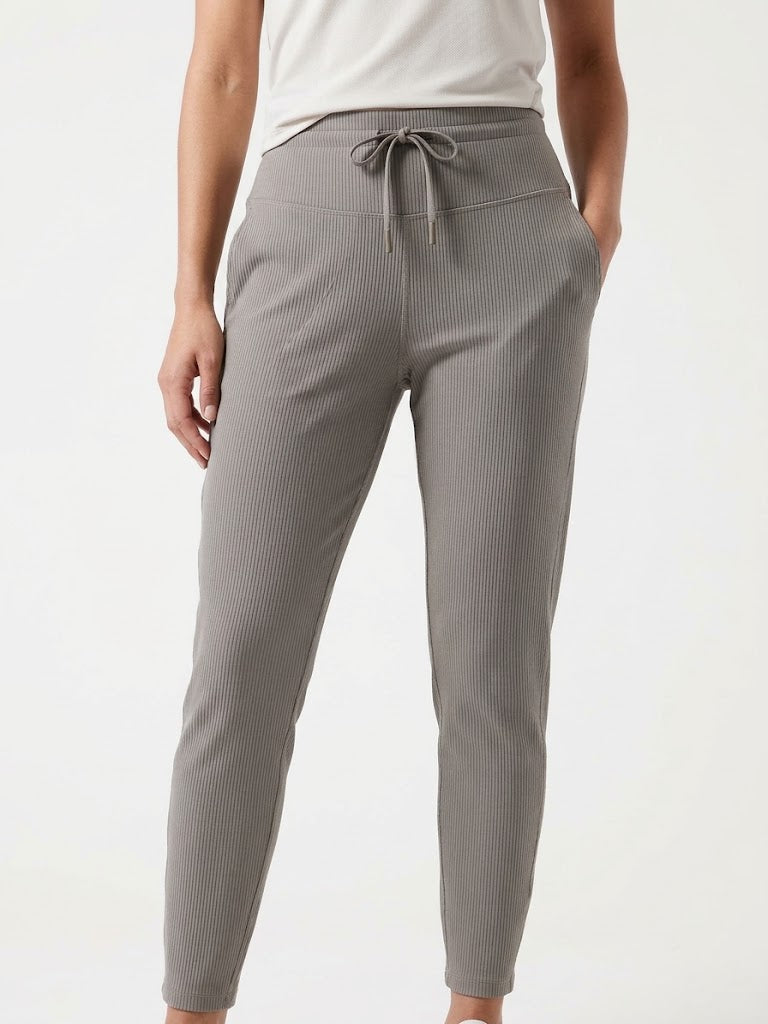 Ribbed Drawstring Legging: Clay