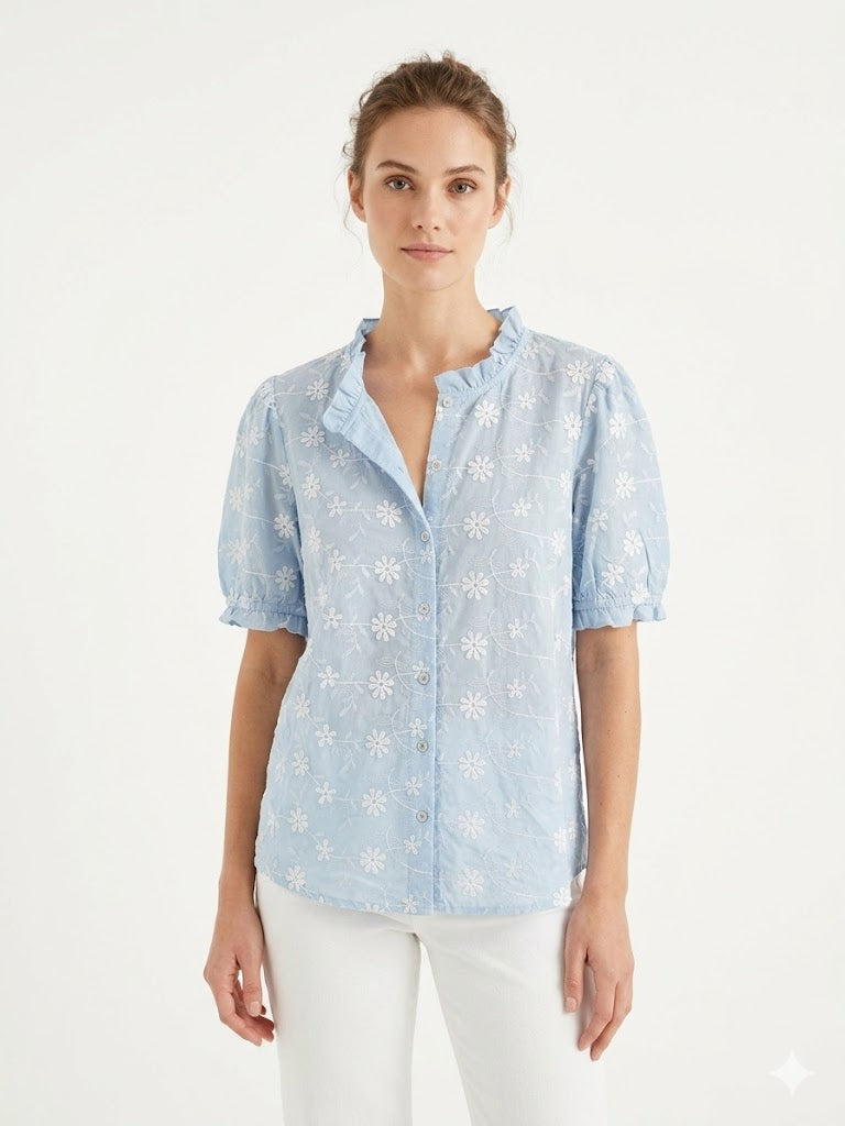 Blusa 3D Flores, APP Azul