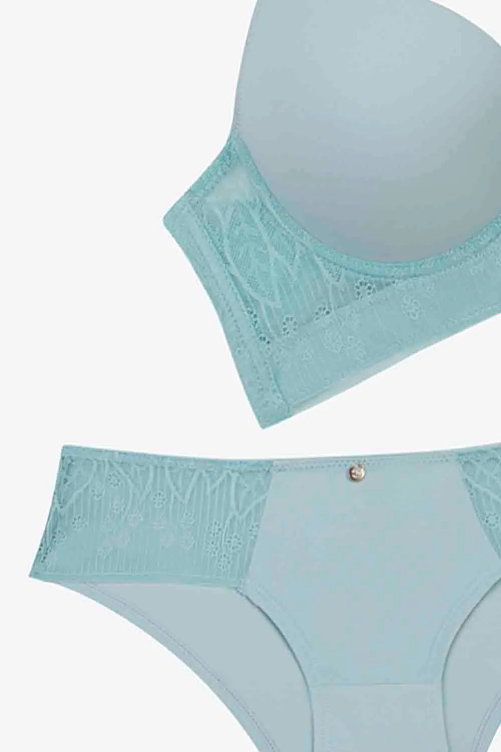 Conjunto de tres piezas en microfibra y encaje colores varios