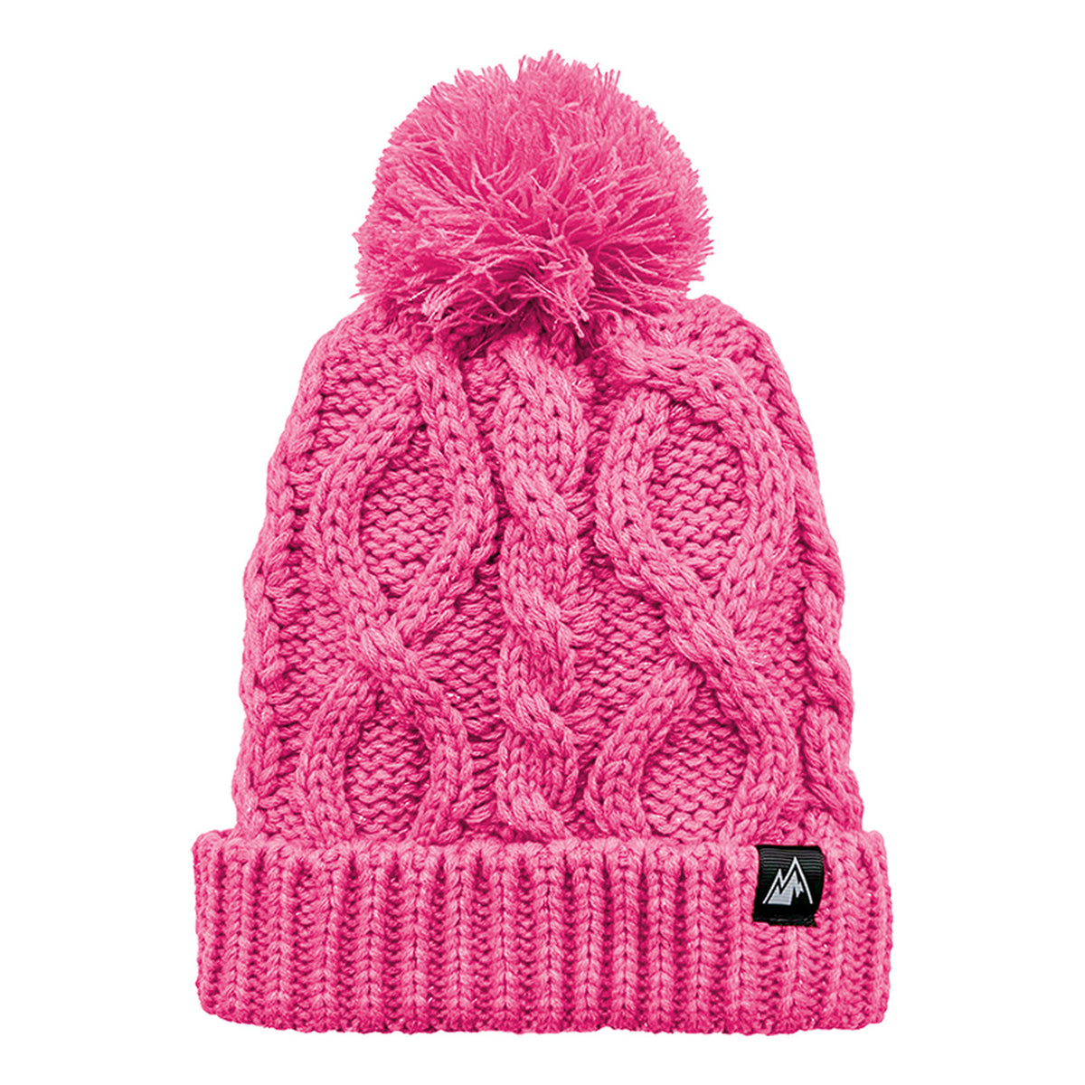 SPARKLE CABLE CUFF HAT PINK