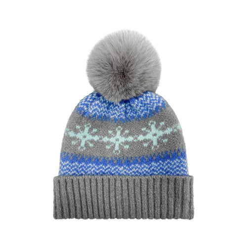 SNOWFLAKE CUFF HAT GREY