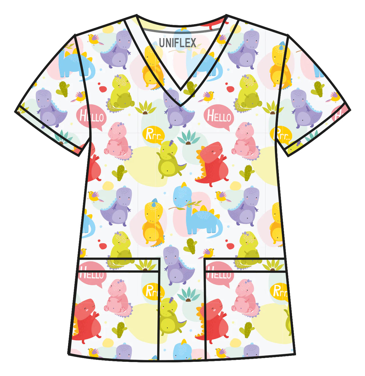 CAMISAS ESTAMPADAS DE DINOSAURIOS DE COLORES