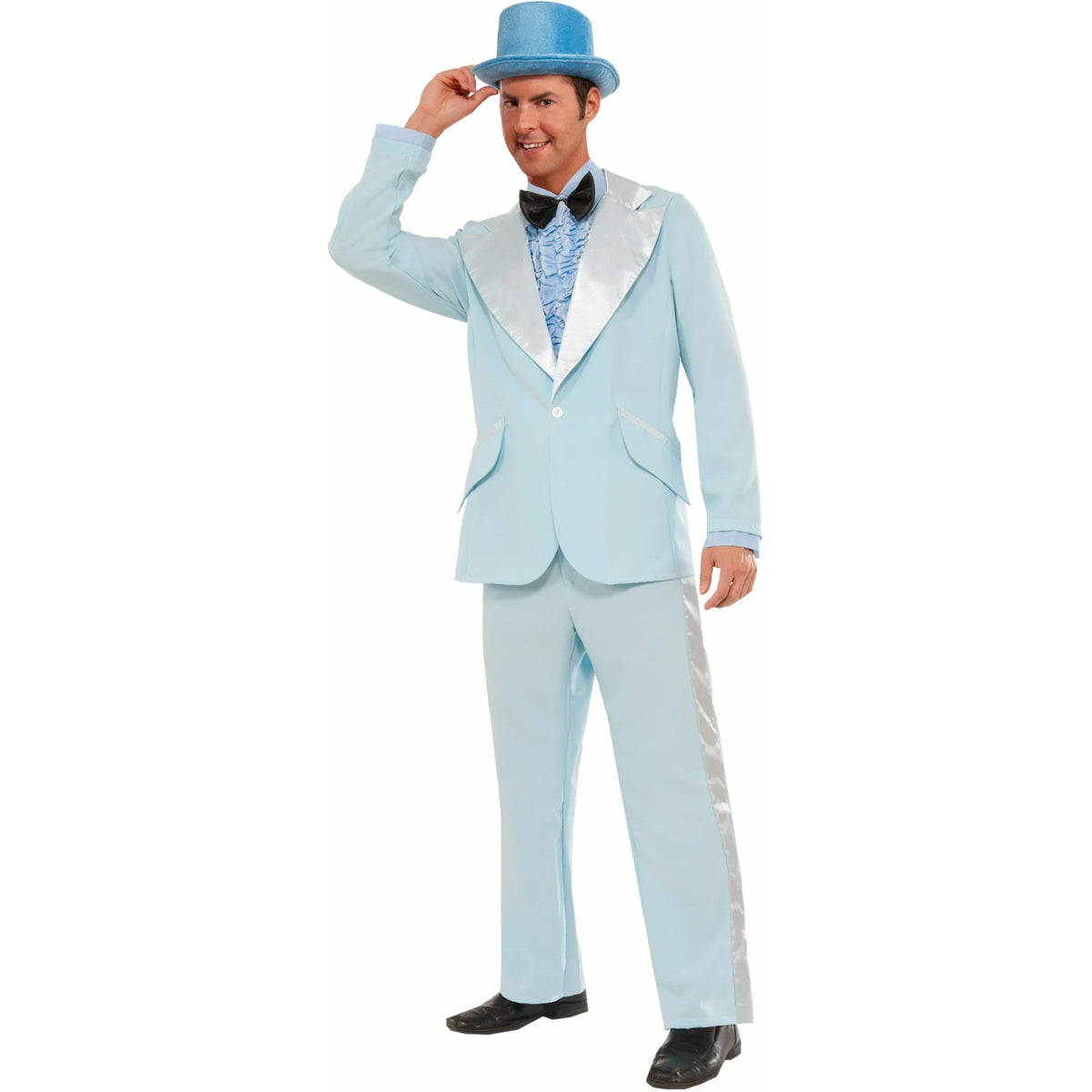 Esmoquin azul de cremallera instantánea, talla extragrande