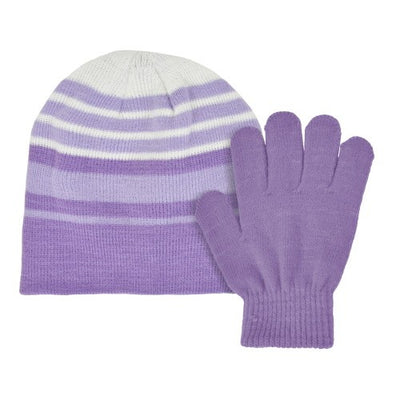 CONJUNTO DE PUNTO ACRÍLICO A RAYAS, TALLA 4-6x MORADO