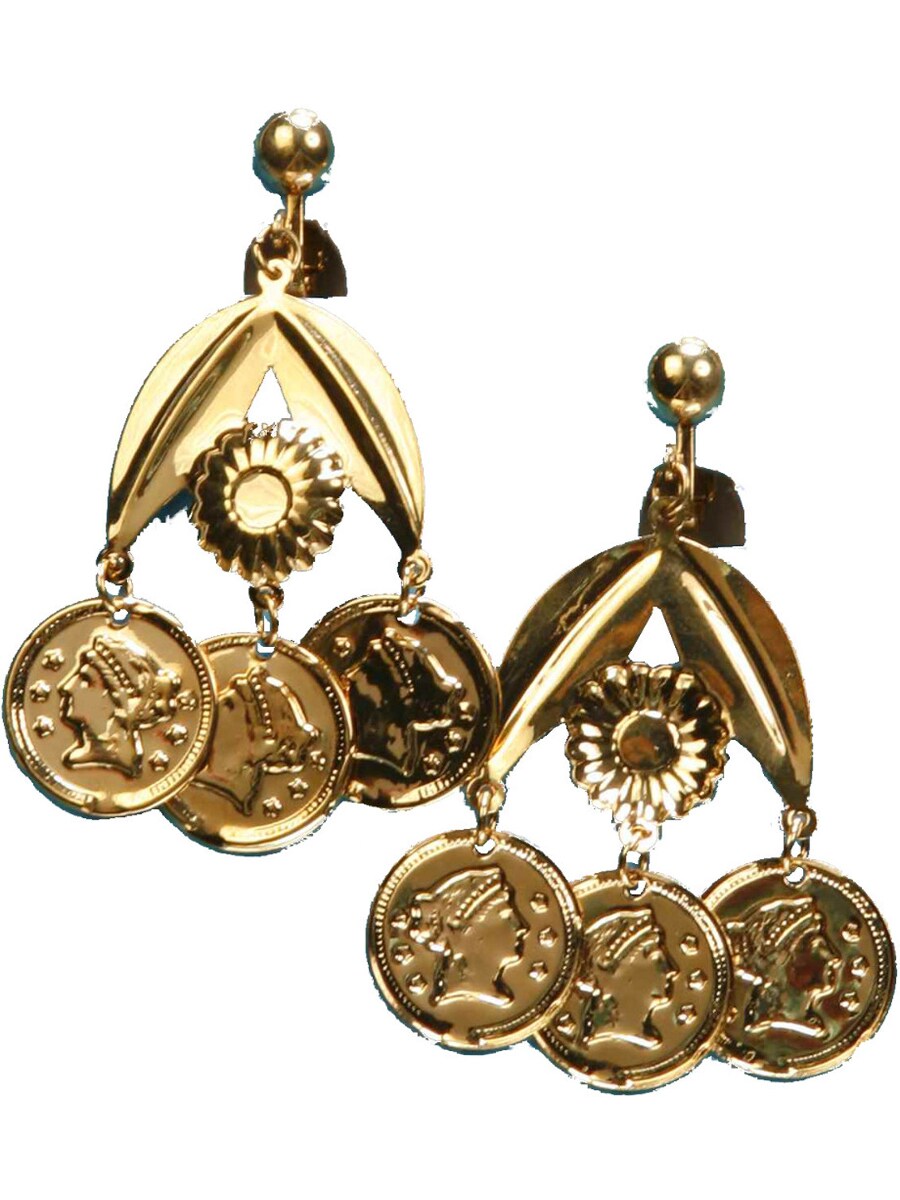 Pendientes de moneda de oro para adultos
