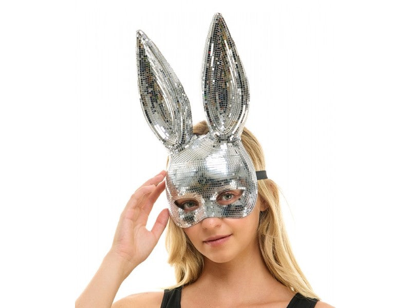 Silver Mirror Bunny Mask
