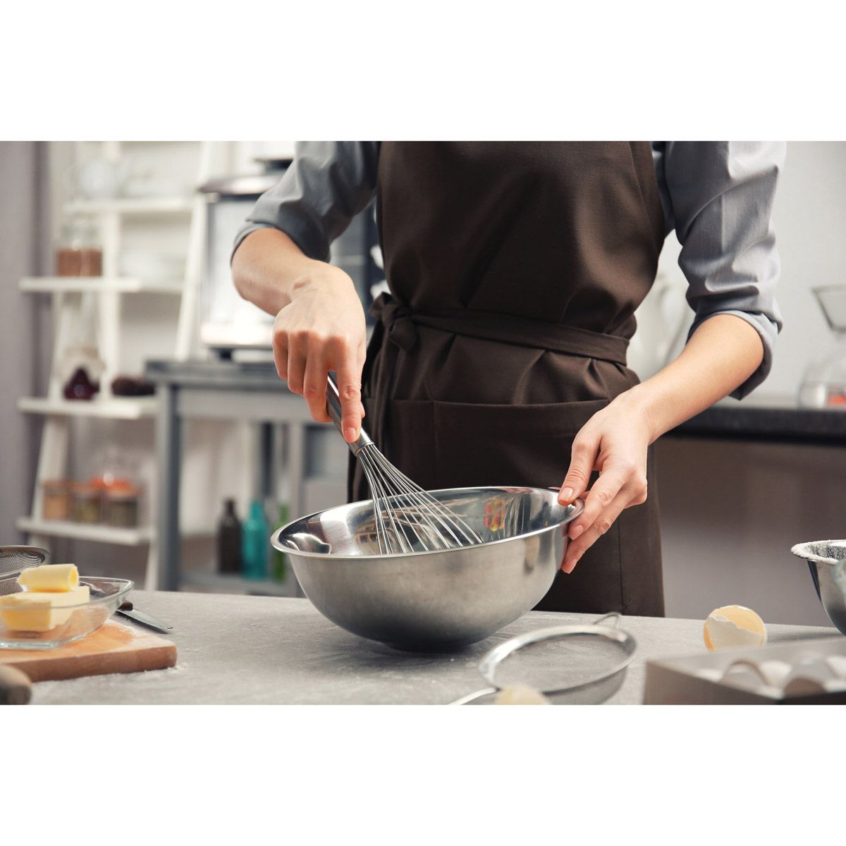 Tazón para mezclar, acero inoxidable, 8 qt