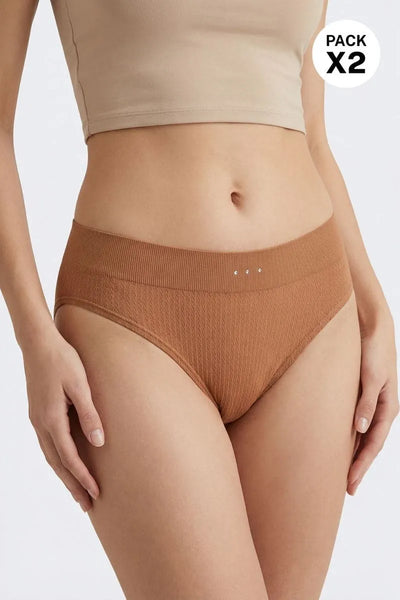 Panty Hipster de tiro alto sin costuras Paquete de 2