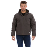 Chaqueta de lona de pato con sherpa color piedra