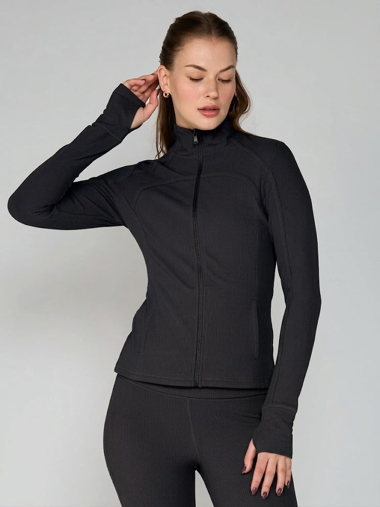 Rib Active Jacket Black