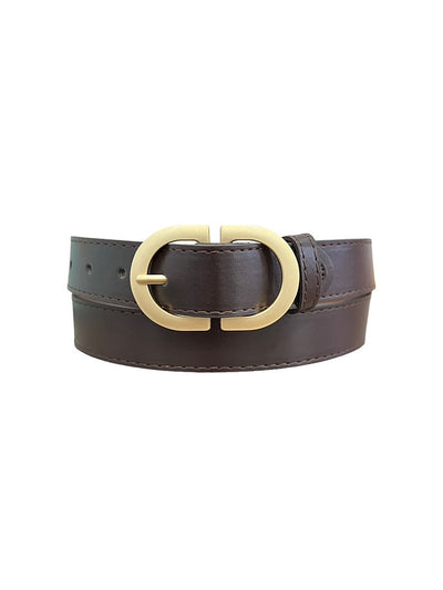 Women's Oval Buckle Belt Brown