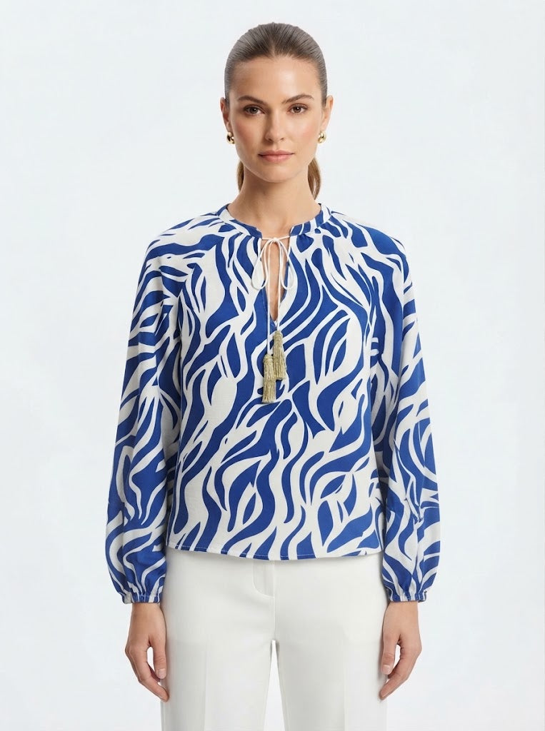 3/4 Manga con botón para ajustar lila marfil