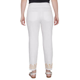 Pantalón tobillero alto bordado marfil - Ruby Rd