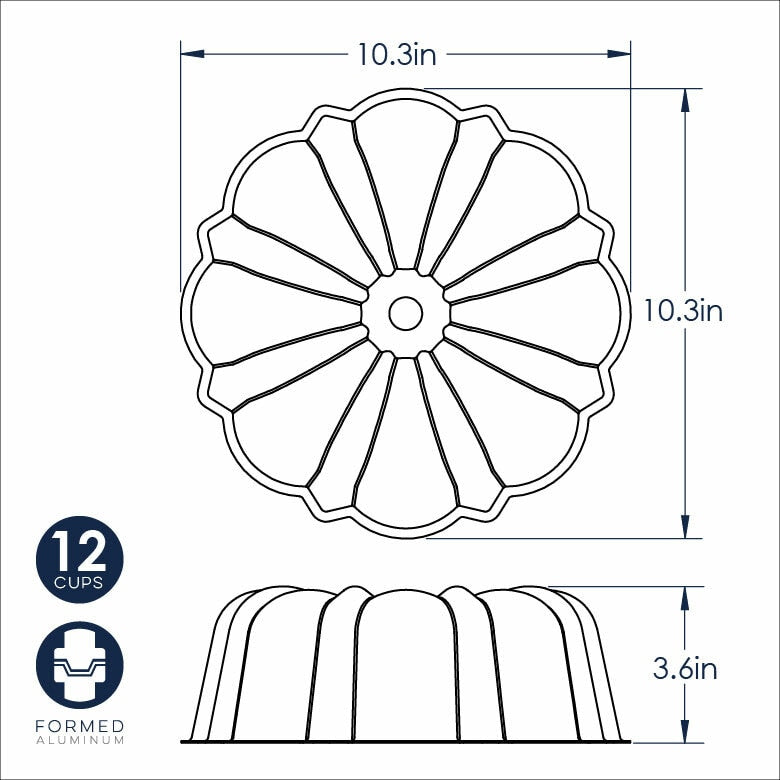 Molde Bundt de 12 tazas rojo
