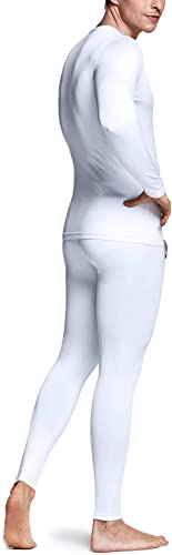 Conjunto de capa base de microfibra polar para hombre/ Blanco