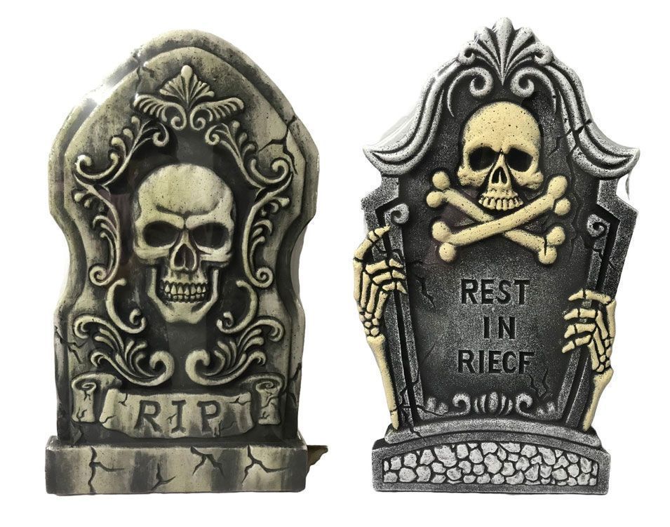 Calavera de lápida de 26" Rip