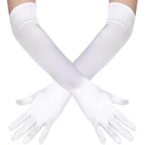 Guantes de satén blancos