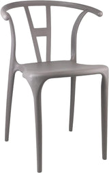 Nordic Style PP Plastic Dining Chair with Backrest Grey