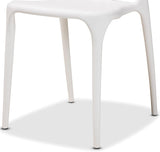 Nordic Style PP Plastic Dining Chair with Backrest White
