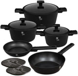 Batería de Cocina  Negra/Plateada 10 pzas