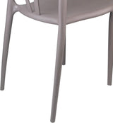 Nordic Style PP Plastic Dining Chair with Backrest Grey