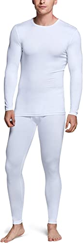 Conjunto de capa base de microfibra polar para hombre/ Blanco