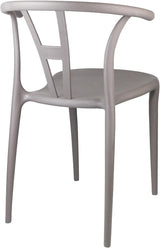 Nordic Style PP Plastic Dining Chair with Backrest Grey