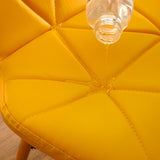 Nordic Tulip Plastic Dining Chair with Soft Cushion Yellow
