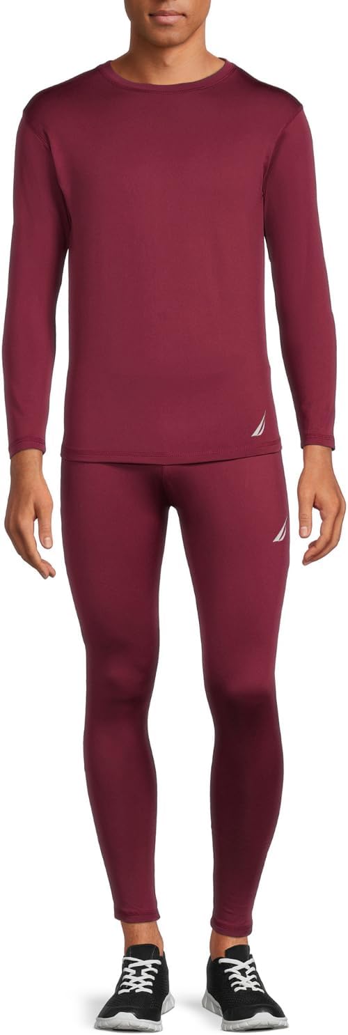 Conjunto térmico de 2 piezas para hombre, color vino