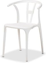 Nordic Style PP Plastic Dining Chair with Backrest White