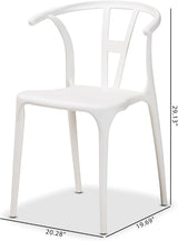 Nordic Style PP Plastic Dining Chair with Backrest White