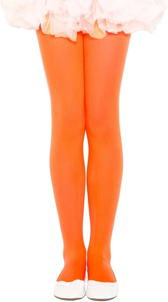 MEDIAS DE NIÑA NARANJA OPACO