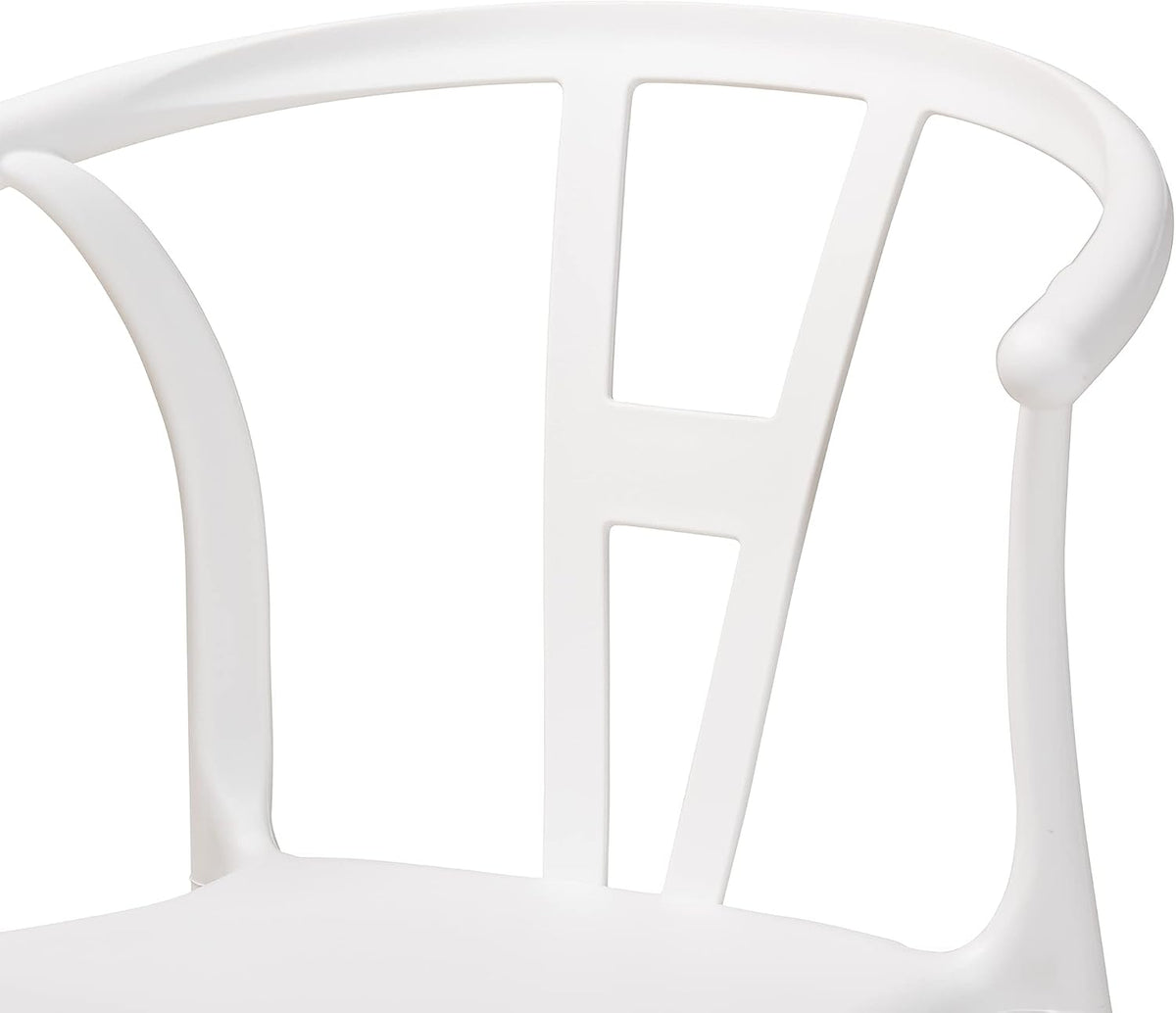 Nordic Style PP Plastic Dining Chair with Backrest White