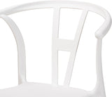 Nordic Style PP Plastic Dining Chair with Backrest White
