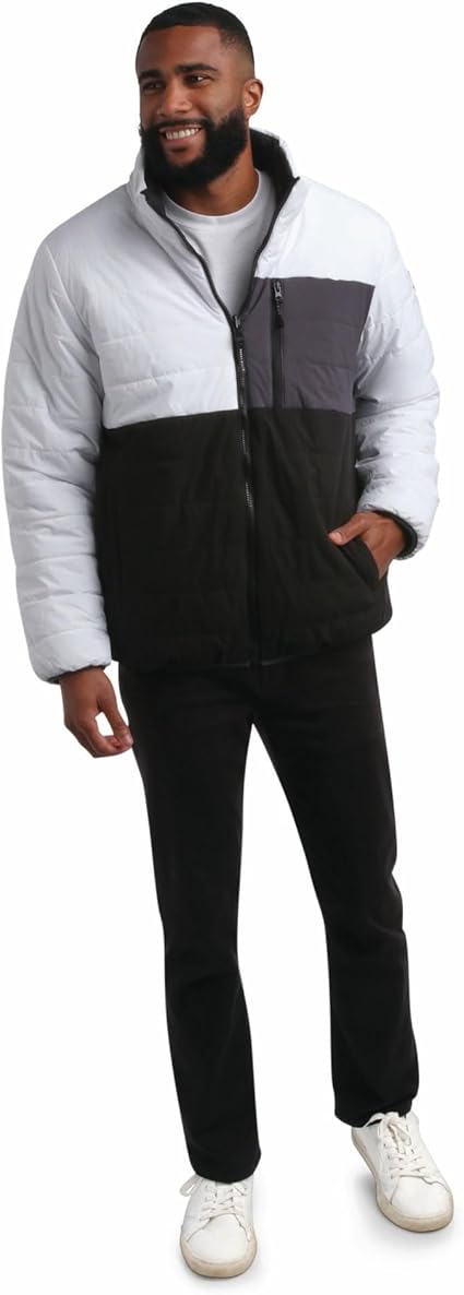 Colorblock Reversible Puffer White