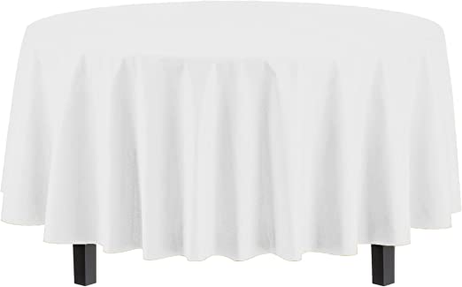 84" Round Table cover 0.75mm White