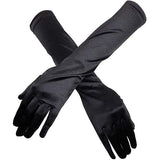 Guantes de satén negros