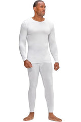 Conjunto de capa base de microfibra polar para hombre/ Blanco