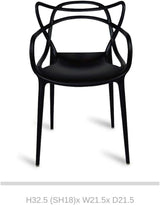 Colorful Modern Design Plastic Chair Black
