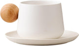 Juego de 2 tazas con plato blanco