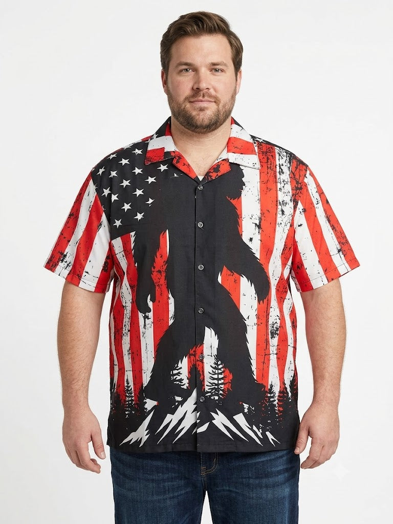 Camisas Poly Print hawaianas talla grande BIGFOOT EE. UU.