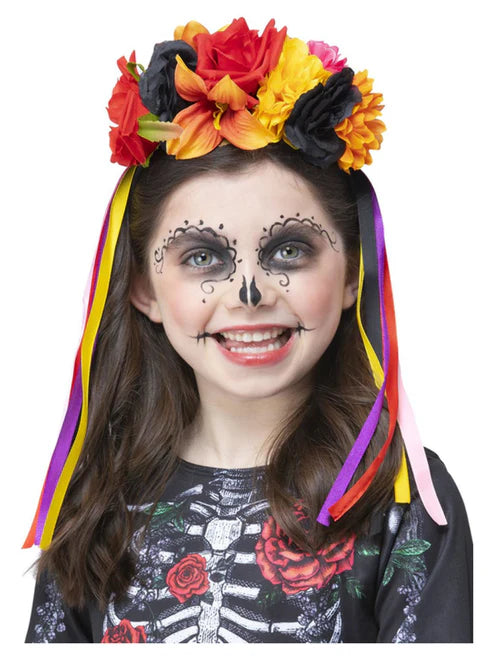 Diadema de rosa colorida para niños DOTD