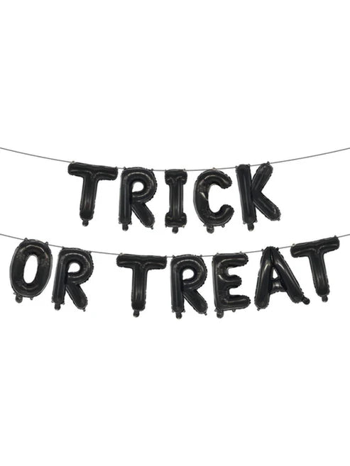 Guirnalda de globos de aluminio con letras "Trick or Treat"